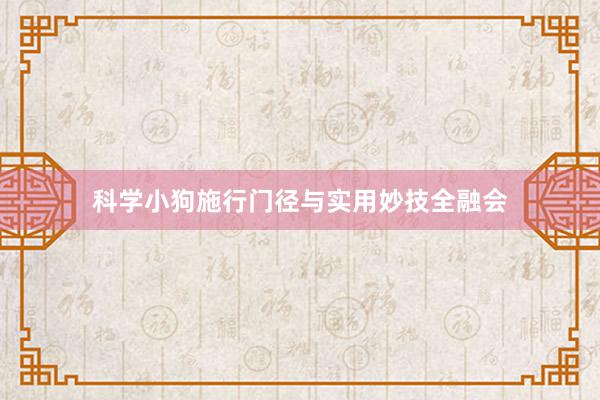 科学小狗施行门径与实用妙技全融会